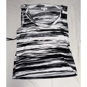 Calvin Klein XL Black and White Striped Sleeveless Top